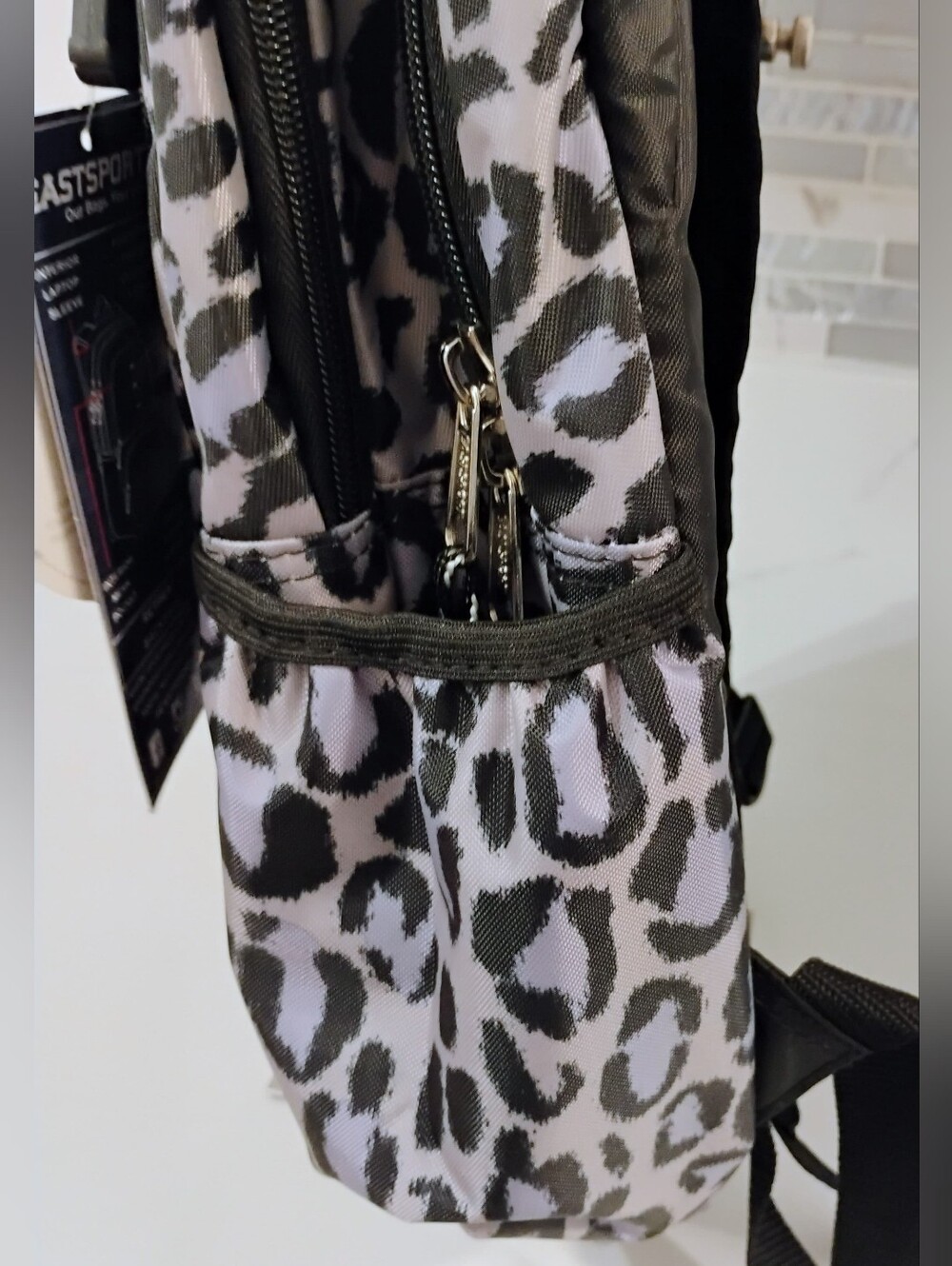NWT Eastsport Laptop Backpack - Purple, Black, Gray Leopard Print - Picture 8 of 15